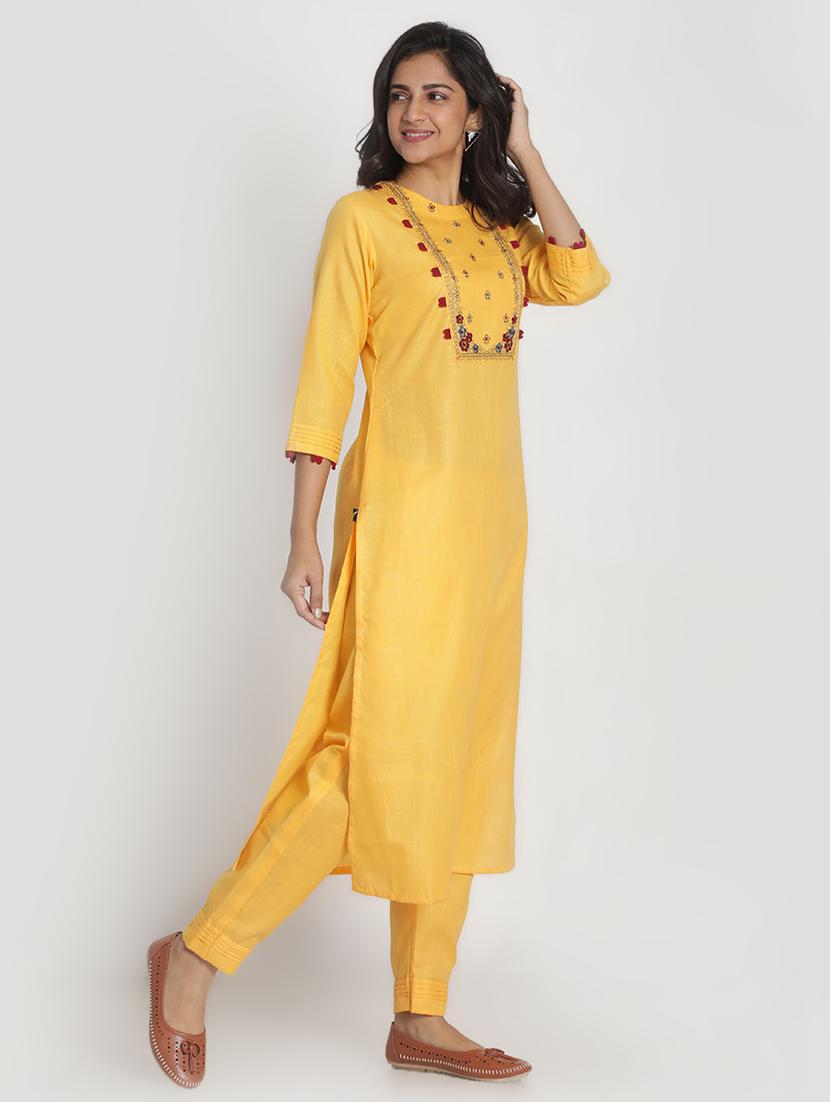 embroidered kurta pant set - 17557510 - Zoom Image - 2