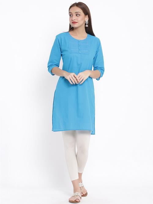 solid straight kurta - 17557515 - Standard Image - 1