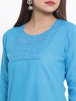 solid straight kurta - 17557515 - Standard Image - 4