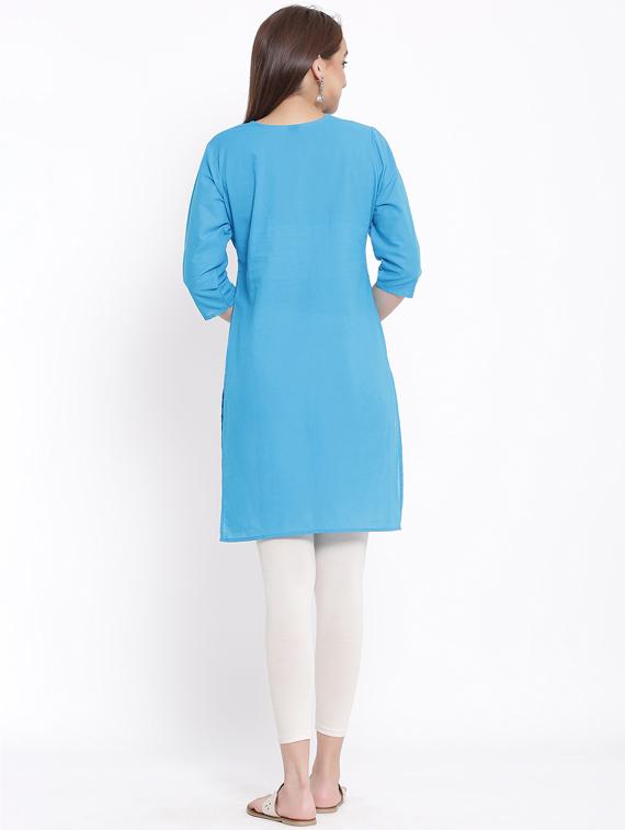 solid straight kurta - 17557515 - Zoom Image - 3