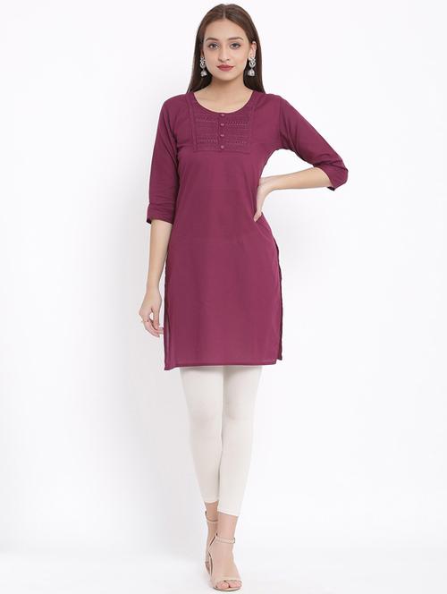 solid straight kurta - 17557516 - Standard Image - 1