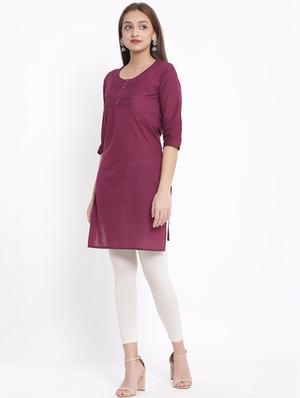 solid straight kurta - 17557516 - Standard Image - 2
