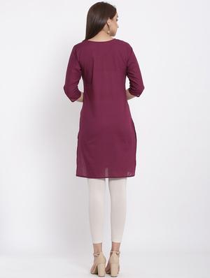 solid straight kurta - 17557516 - Standard Image - 3
