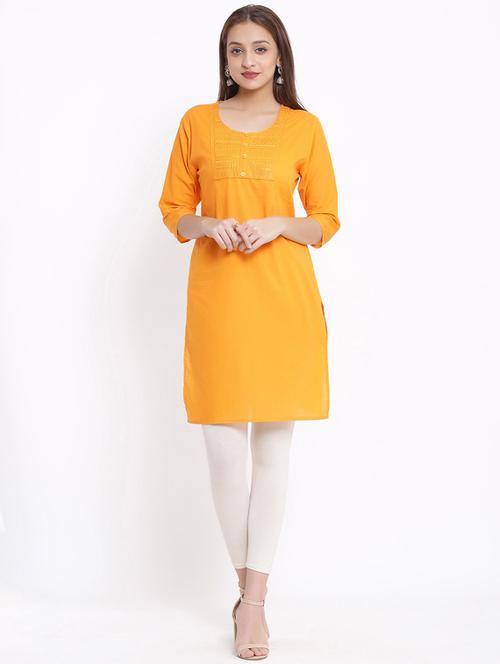 solid straight kurta - 17557519 - Standard Image - 1