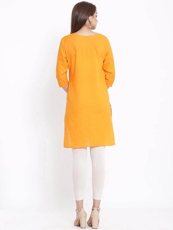 solid straight kurta - 17557519 - Zoom Image - 3