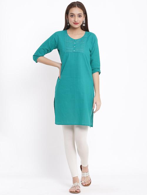 solid straight kurta - 17557522 - Standard Image - 1