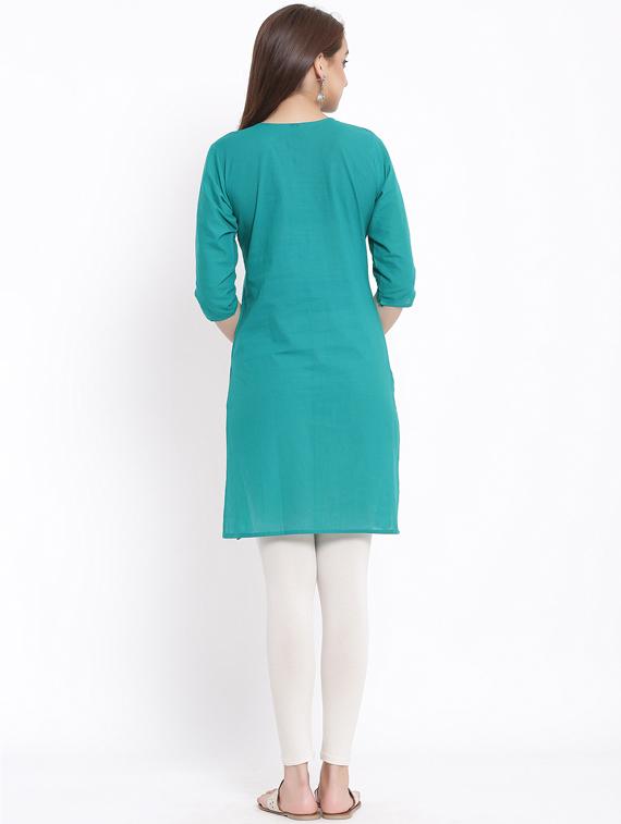 solid straight kurta - 17557522 - Zoom Image - 3