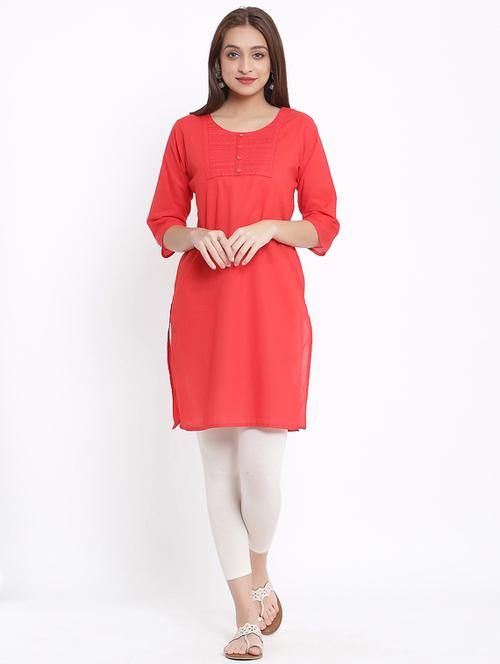 solid straight kurta - 17557523 - Standard Image - 1