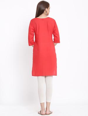 solid straight kurta - 17557523 - Standard Image - 3