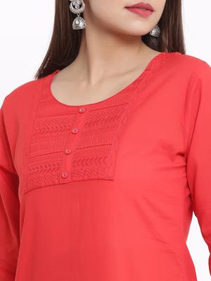 solid straight kurta - 17557523 - Standard Image - 4