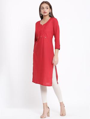 embroidered straight kurta - 17557526 - Standard Image - 2