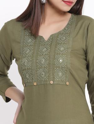 embroidered straight kurta - 17557527 - Standard Image - 4