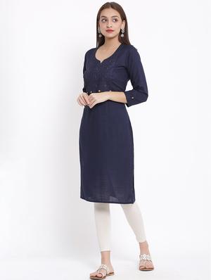 embroidered straight kurta - 17557528 - Standard Image - 2
