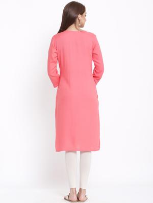 embroidered straight kurta - 17557529 - Standard Image - 3