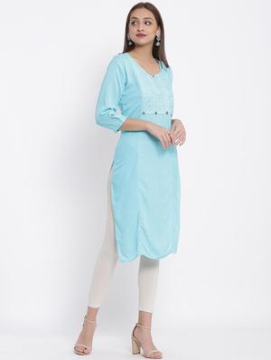 embroidered straight kurta - 17557531 - Standard Image - 2