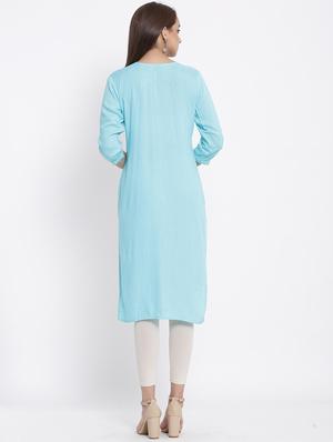 embroidered straight kurta - 17557531 - Standard Image - 3