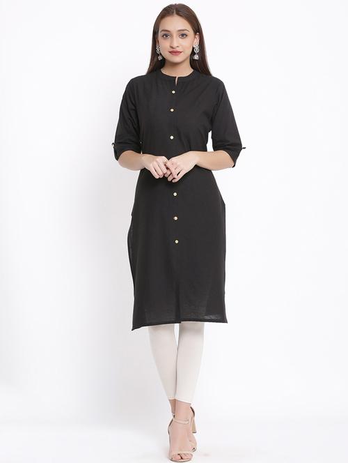 solid straight kurta - 17557533 - Standard Image - 1