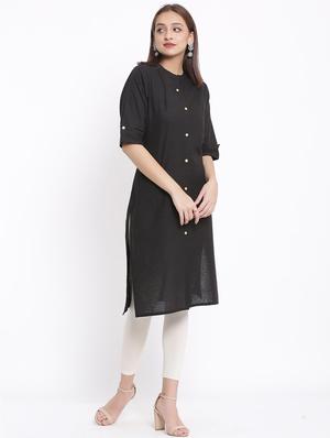 solid straight kurta - 17557533 - Standard Image - 2