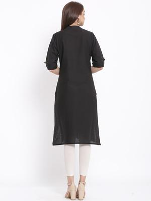 solid straight kurta - 17557533 - Standard Image - 3