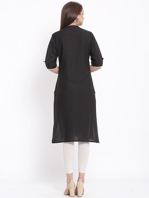 solid straight kurta - 17557533 - Zoom Image - 3