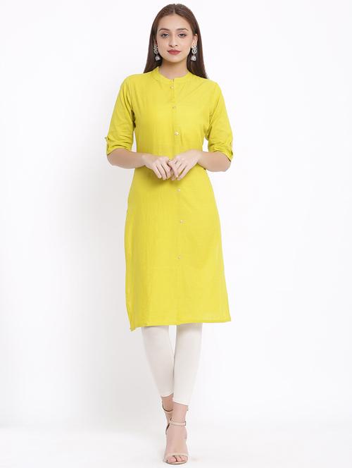solid straight kurta - 17557534 - Standard Image - 1