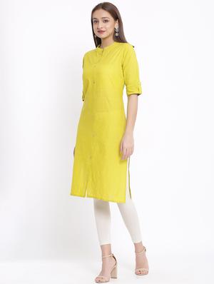 solid straight kurta - 17557534 - Standard Image - 2