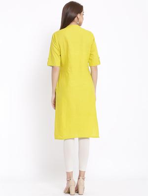 solid straight kurta - 17557534 - Standard Image - 3