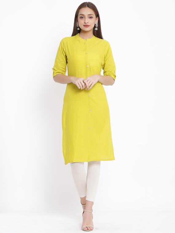 solid straight kurta - 17557534 - Zoom Image - 1