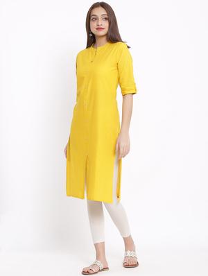 solid straight kurta - 17557536 - Standard Image - 2