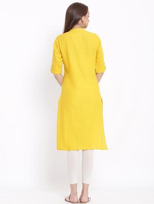 solid straight kurta - 17557536 - Standard Image - 3