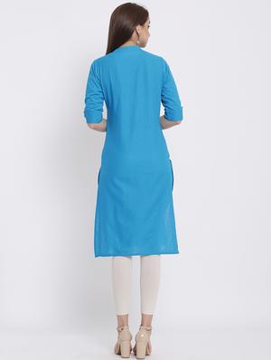 solid straight kurta - 17557540 - Standard Image - 3