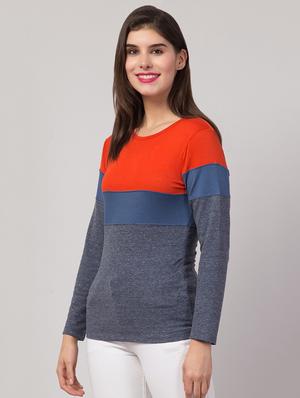 round neck color block tee - 17557543 - Standard Image - 2