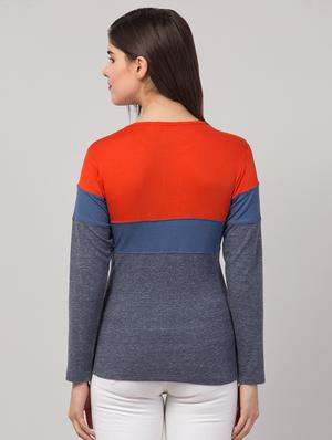 round neck color block tee - 17557543 - Standard Image - 3