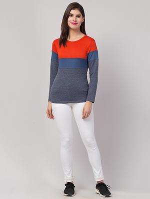 round neck color block tee - 17557543 - Standard Image - 4