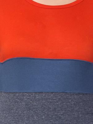 round neck color block tee - 17557543 - Standard Image - 5
