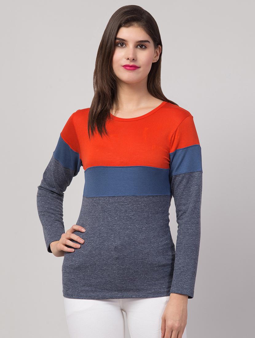 round neck color block tee - 17557543 - Zoom Image - 1