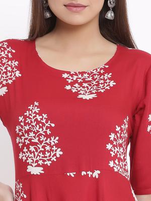 floral print flared ethnic dress - 17557548 - Standard Image - 4