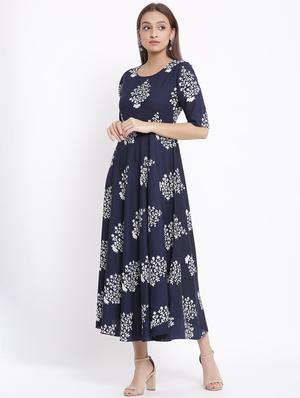 floral print flared ethnic dress - 17557549 - Standard Image - 2