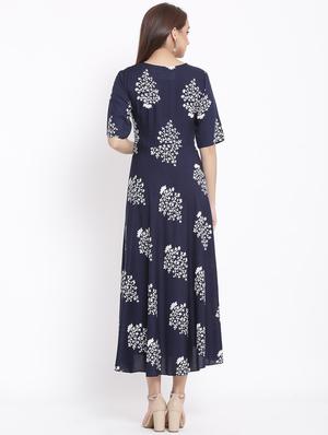 floral print flared ethnic dress - 17557549 - Standard Image - 3