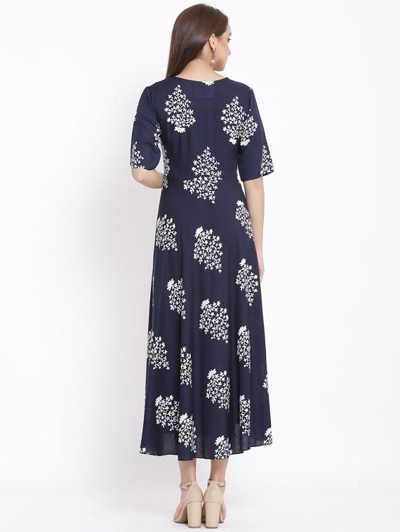 floral print flared ethnic dress - 17557549 - Zoom Image - 3