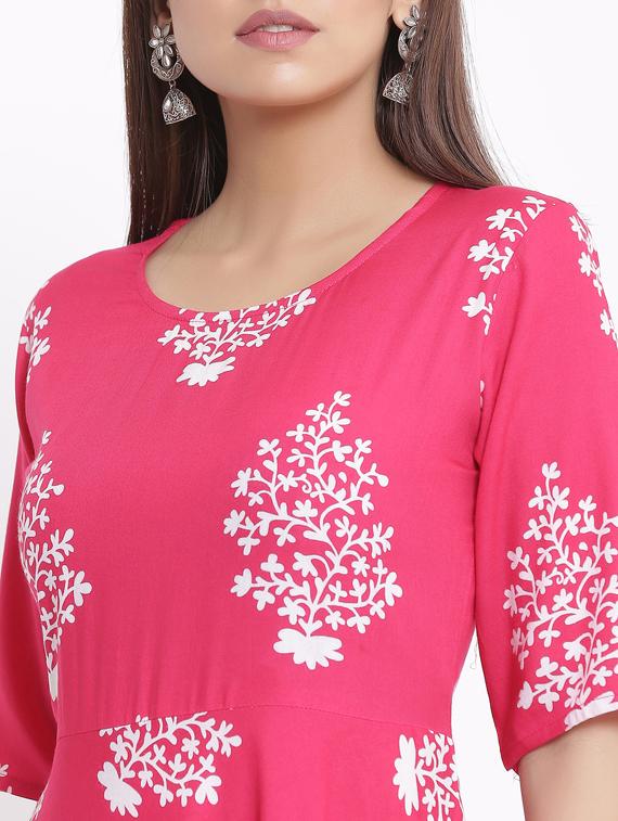 floral print flared ethnic dress - 17557550 - Zoom Image - 4