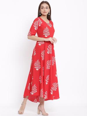 floral print flared ethnic dress - 17557551 - Standard Image - 2