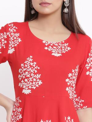 floral print flared ethnic dress - 17557551 - Standard Image - 4