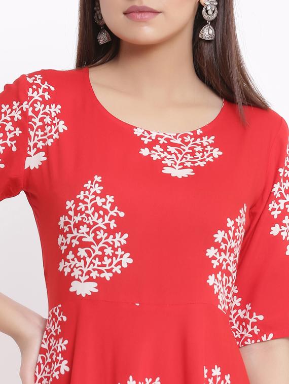 floral print flared ethnic dress - 17557551 - Zoom Image - 4