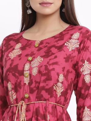 printed flared ethnic dress - 17557552 - Standard Image - 4