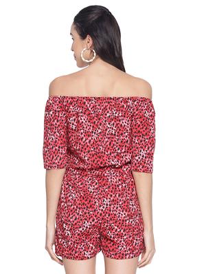 off shoulder printed romper - 17557554 - Standard Image - 3
