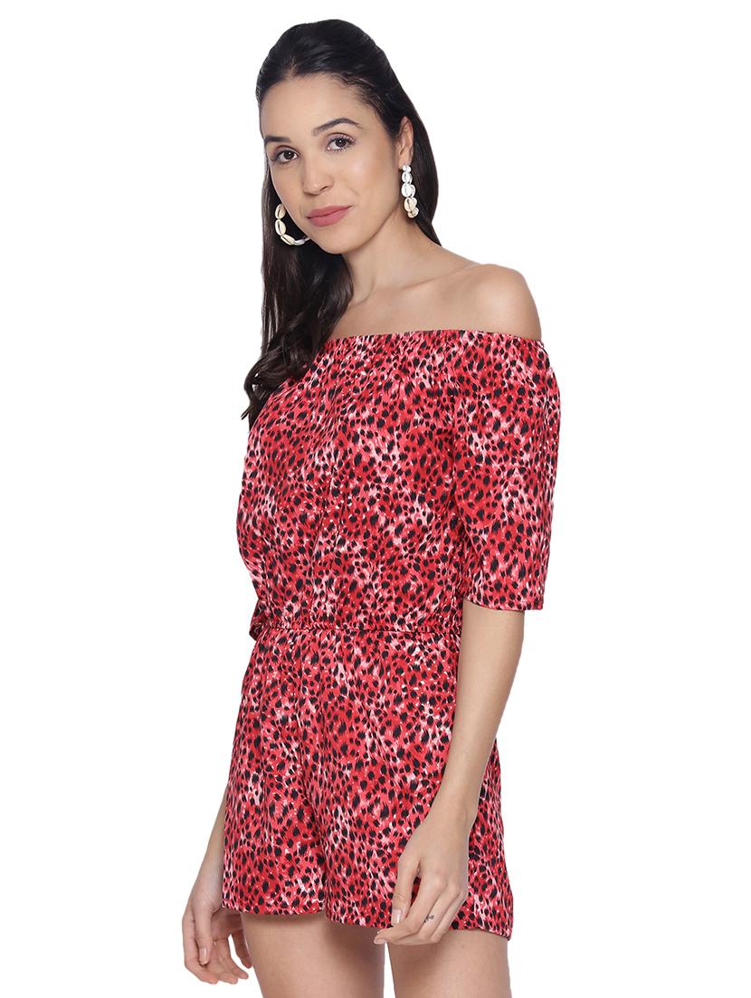 off shoulder printed romper - 17557554 - Zoom Image - 2