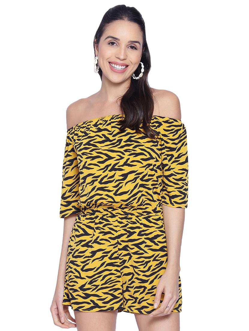 off shoulder printed romper - 17557558 - Zoom Image - 1