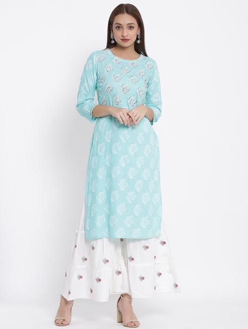 printed kurta sharara set - 17557573 - Standard Image - 1
