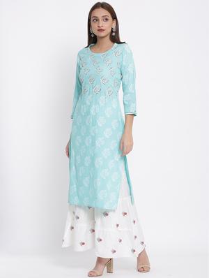 printed kurta sharara set - 17557573 - Standard Image - 2